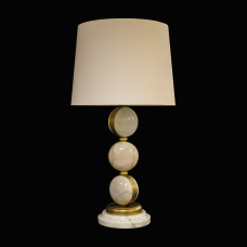Настольная лампа из камня НК-О-07 Белый мрамор