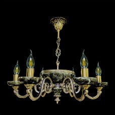 Люстра из камня НК-О-6 ЛАТА СВ (100) Зеленая яшма