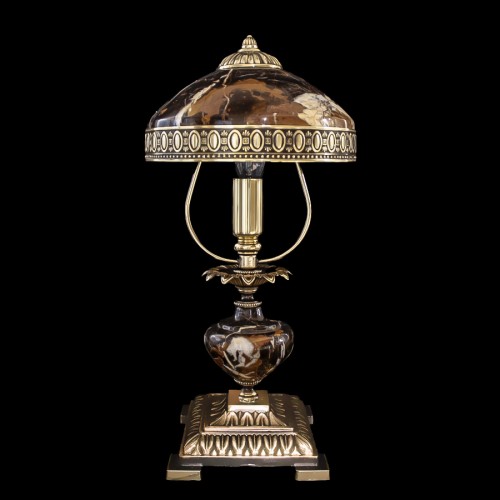 Настольная лампа из камня НК-О-02 ОВМ Черный мрамор