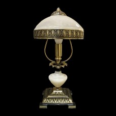 Настольная лампа из камня НК-О-02 ОВМ Белый оникс