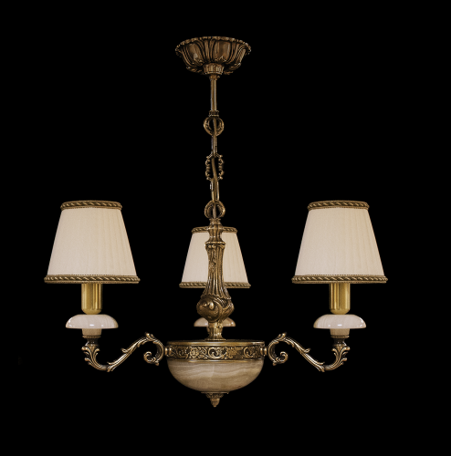 Люстра из камня НК-О-3 Муза Абажур Белый оникс