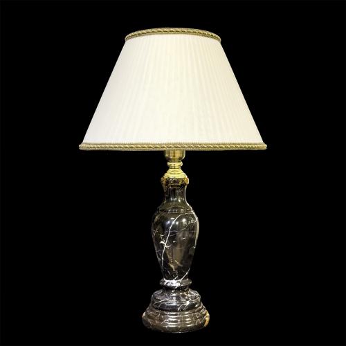 Настольная лампа из камня НК-О-14М Черный мрамор